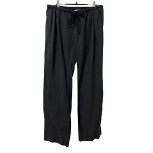 Standard James Perse Womens 100% Linen Straight Leg Pants Size 2 US M Black